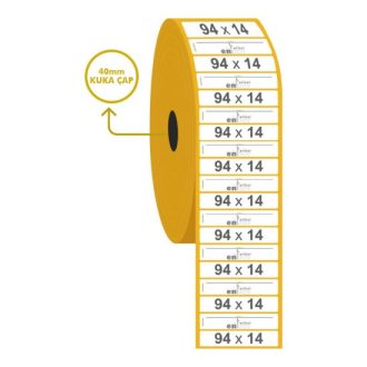 94mm x 14mm Kuşe Etiket