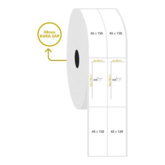 45mm x 130mm 2'li PP Şeffaf Etiket