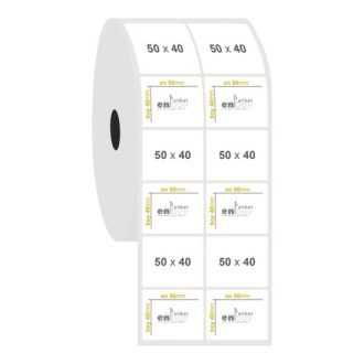 50mm x 40mm 2'li Ayrık PP Opak Etiket
