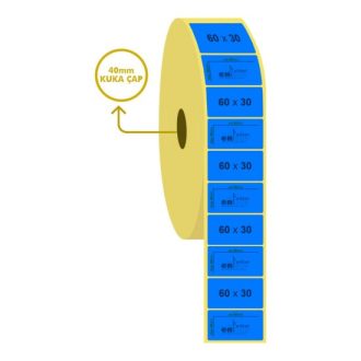 60mm x 30mm Mavi Kuşe Eczane İlaç Etiketi