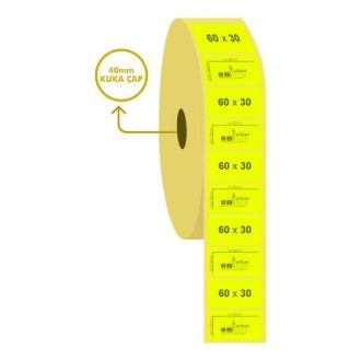 60mm x 30mm Sarı Termal Eczane İlaç Etiketi