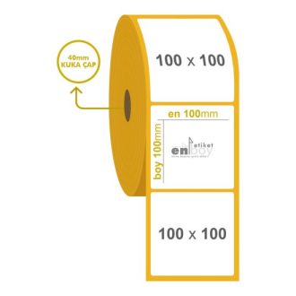 100mm x 100mm Kuşe Etiket