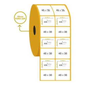 45mm x 30mm 2'li Lamine Termal Etiket