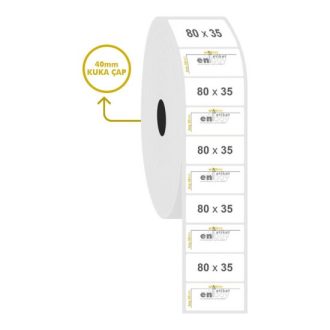80mm x 35mm PP Şeffaf Etiket