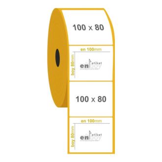 100mm x 80mm Kuşe Etiket