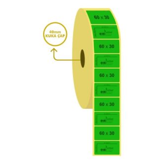 60mm x 30mm Yeşil Kuşe Eczane İlaç Etiketi
