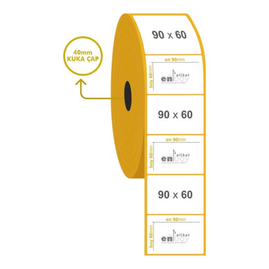 90mm x 60mm Termal Etiket