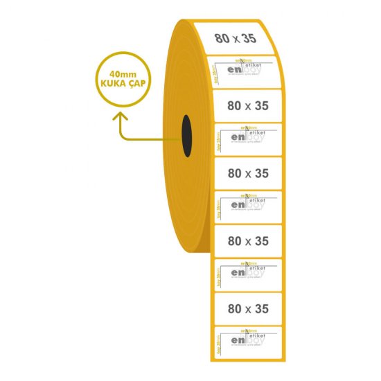 80mm x 35mm Lamine Termal Etiket