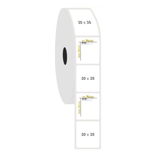 30mm x 35mm PP Opak Etiket