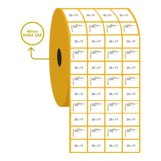 25mm x 17mm 4'lü Kuşe Etiket