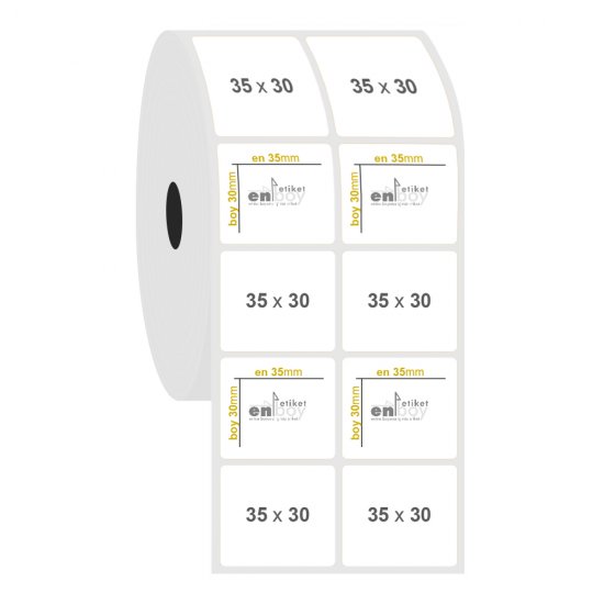 35mm x 30mm 2'li Ayrık PP Opak Etiket