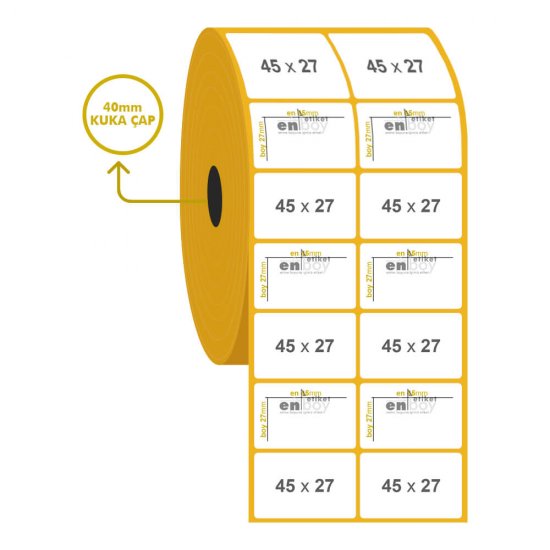 45mm x 27mm 2'li Vellum Etiket