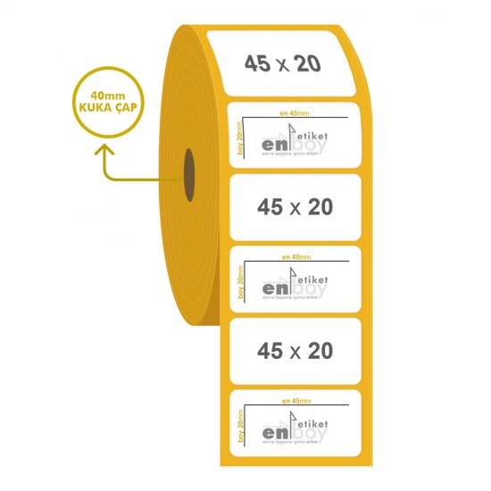 45mm x 20mm Kuşe Etiket