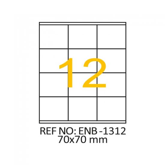 70 x 70 Lazer Etiket ENB-1312