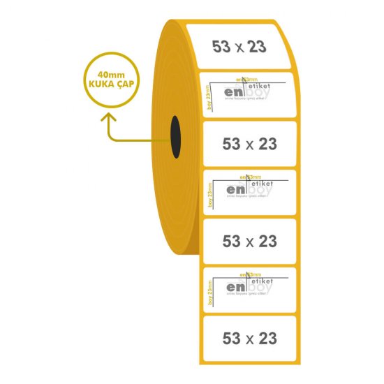 53mm x 23mm Kuşe Etiket