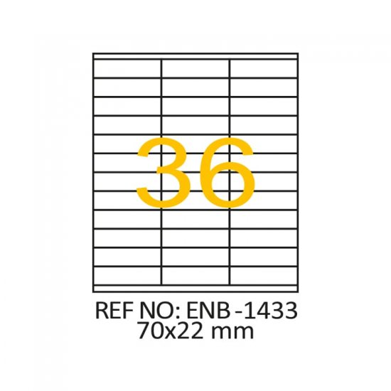 70 x 22 Lazer Etiket ENB-1433