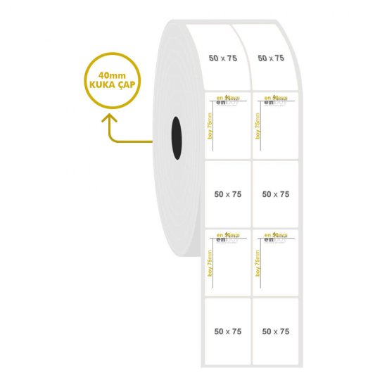 50mm x 75mm 2'li PP Şeffaf Etiket