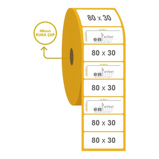 80mm x 30mm Termal Etiket