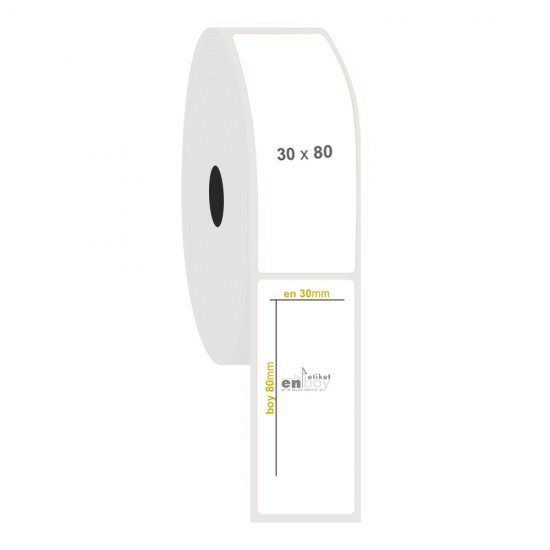 30mm x 80mm PP Opak Etiket