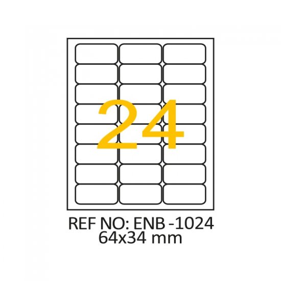 64 x 34 Lazer Etiket ENB-1024