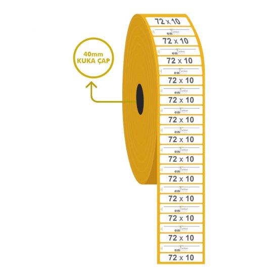 72mm x 10mm Lamine Termal Etiket