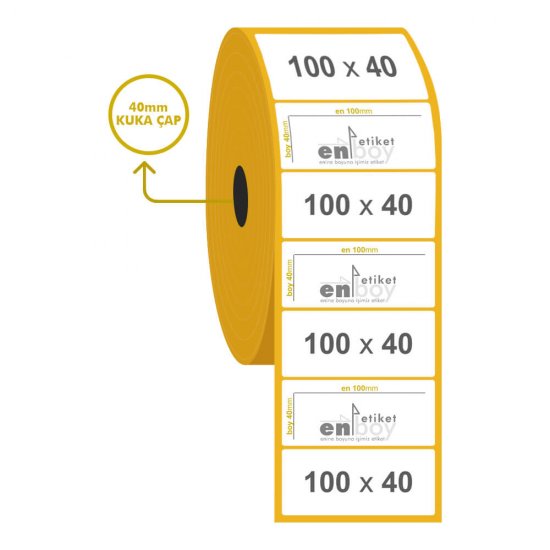 100mm x 40mm Kuşe Etiket