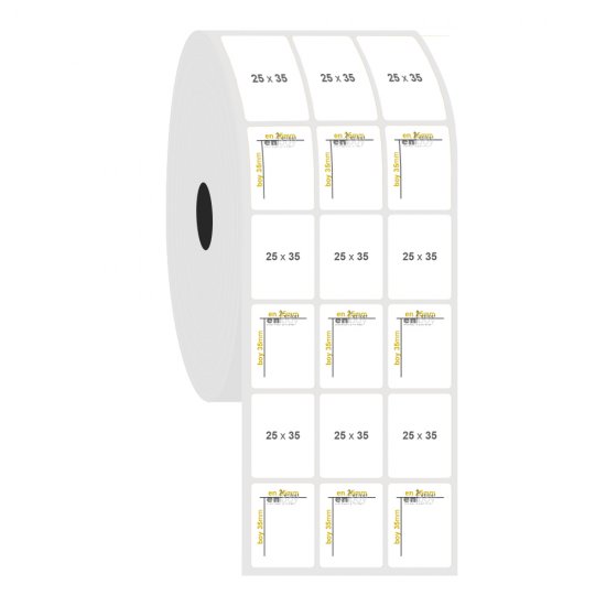 25mm x 35mm 3'lü Ayrık PP Opak Etiket