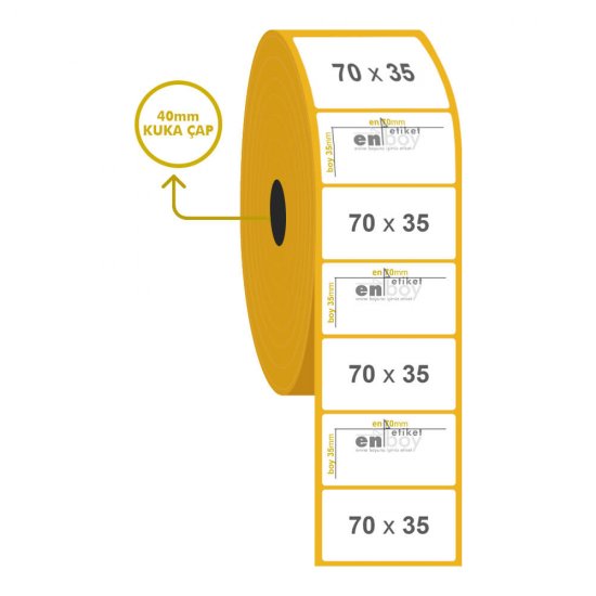 70mm x 35mm Lamine Termal Etiket