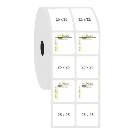 25mm x 25mm 2'li Ayrık PP Opak Etiket