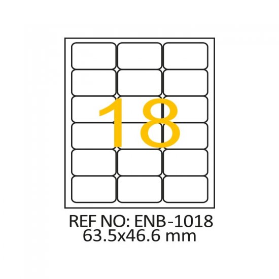 63.5 x 46.6 Lazer Etiket ENB-1018