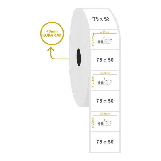 75mm x 50mm PP Opak Etiket