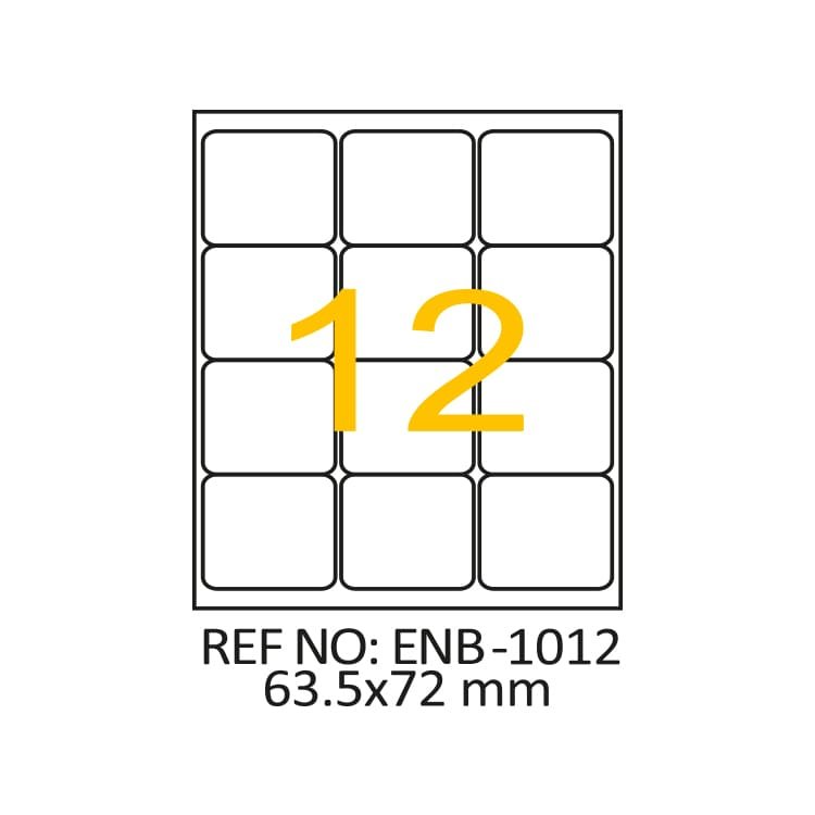 63.5 x 72 Lazer Etiket ENB-1012